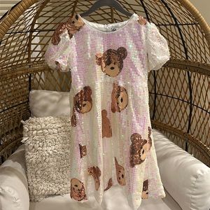 Lola + The Boys Teddy Bear Sequined Dress
